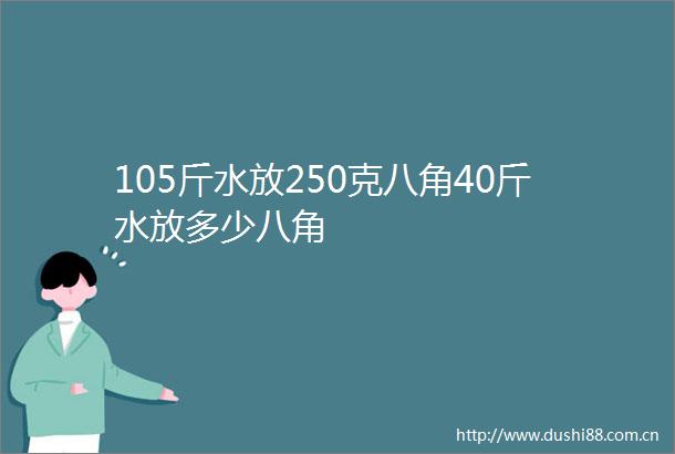 105斤水放250克八角40斤水放多少八角