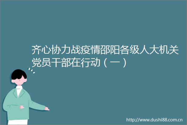 齐心协力战疫情邵阳各级人大机关党员在行动（一）