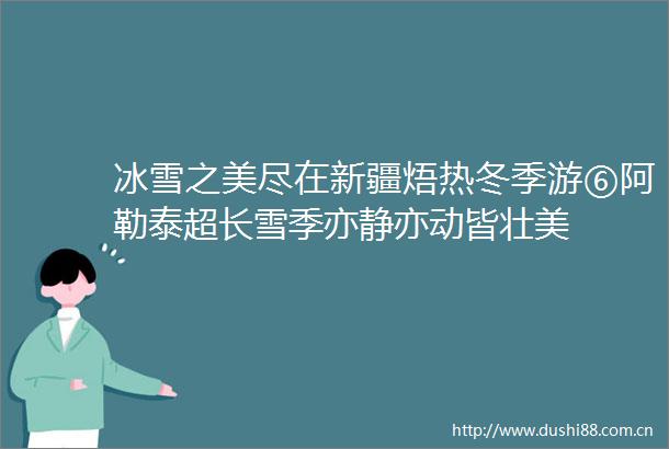 冰雪之美尽在新疆焐热冬季游⑥阿勒泰超长雪季亦静亦动皆壮美