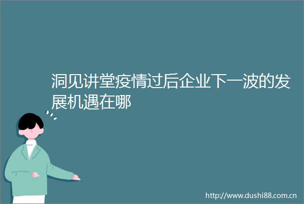 洞见讲堂疫情过后企业下一波的发展机遇在哪