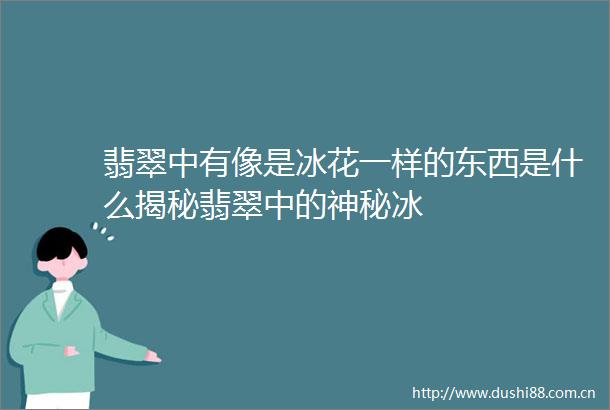 翡翠中有像是冰花一样的东西是什么揭秘翡翠中的神秘冰