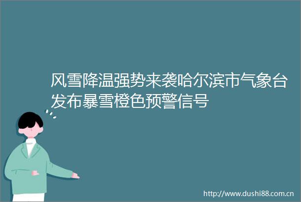 风雪降温强势来袭哈尔滨市气象台发布暴雪橙色预警信号