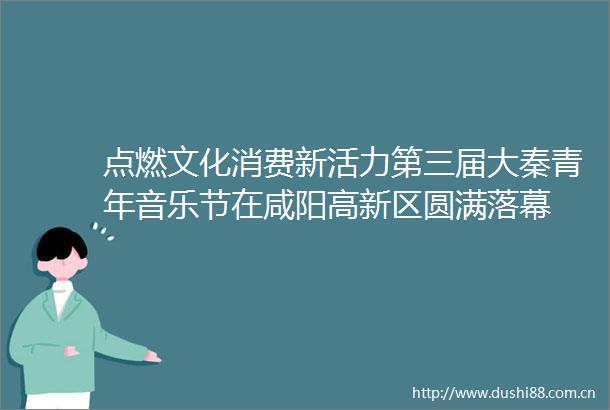 点燃文化消费新活力第三届大秦青年音乐节在咸阳高新区圆满落幕