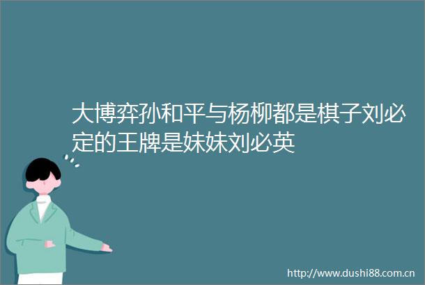 大博弈孙和平与杨柳都是棋子刘必定的王牌是妹妹刘必英