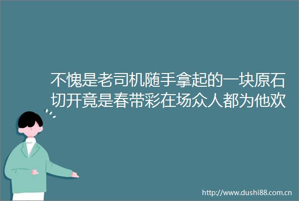 不愧是老司机随手拿起的一块原石切开竟是春带彩在场众人都为他欢呼