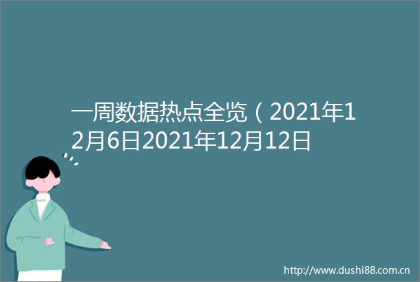 一周数据热点全览（2021年12月6日2021年12月12日）
