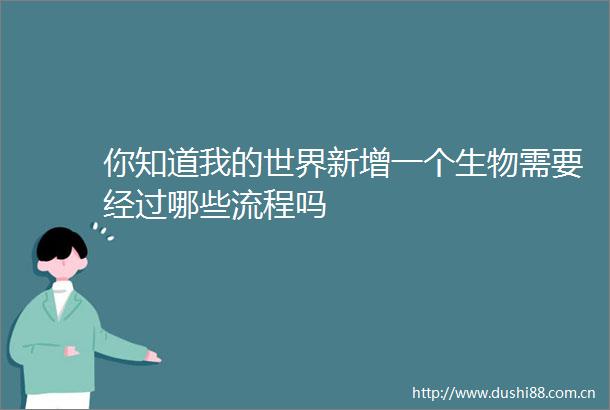 你知道我的世界新增一个生物需要经过哪些流程吗