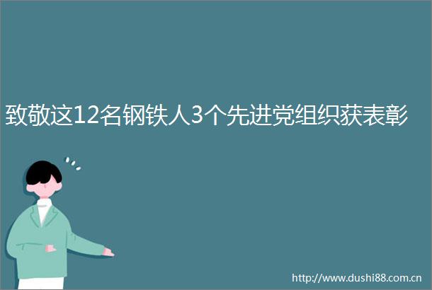 致敬这12名钢铁人3个先进党组织获表彰