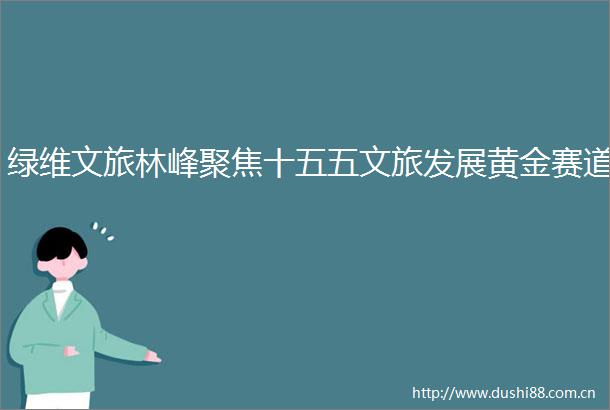 绿维文旅林峰聚焦十五五文旅发展黄金赛道
