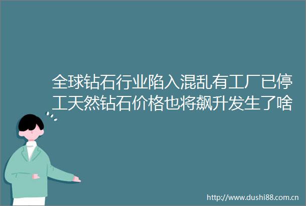 全球钻石行业陷入混乱有工厂已停工天然钻石价格也将飙升发生了啥