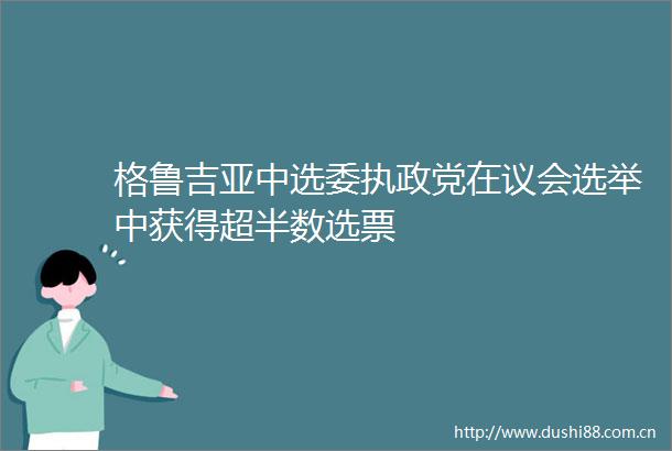 格鲁吉亚中选委执政党在议会选举中获得超半数选票