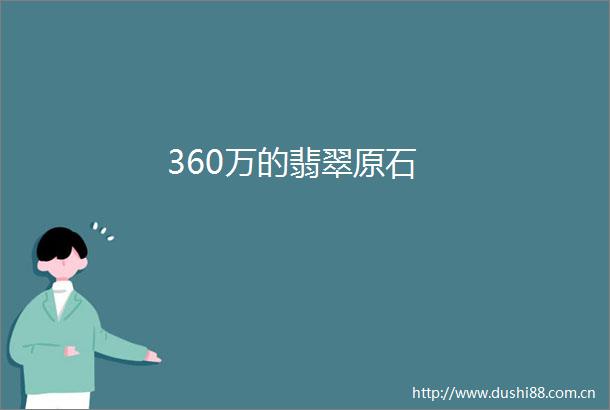 360万的翡翠原石