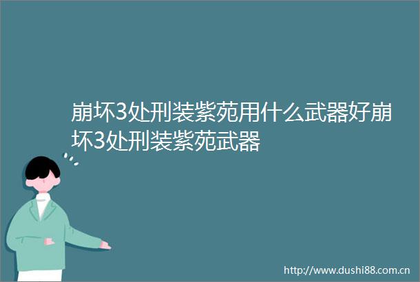 崩坏3处刑装紫苑用什么武器好崩坏3处刑装紫苑武器