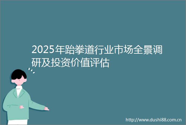 2025年跆拳道行业市场全景调研及投资价值评估