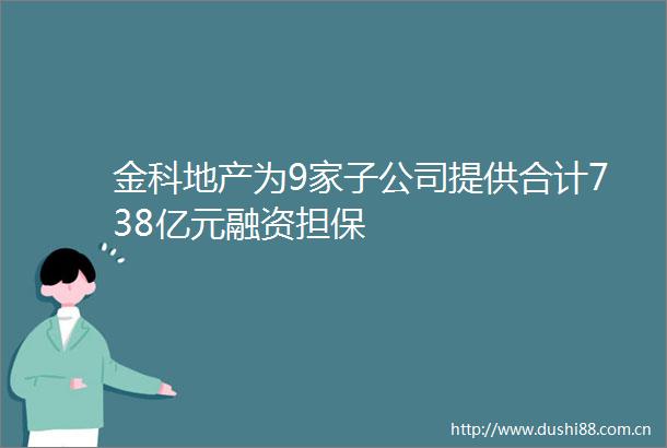 金科地产为9家子公司提供合计738亿元融资担保