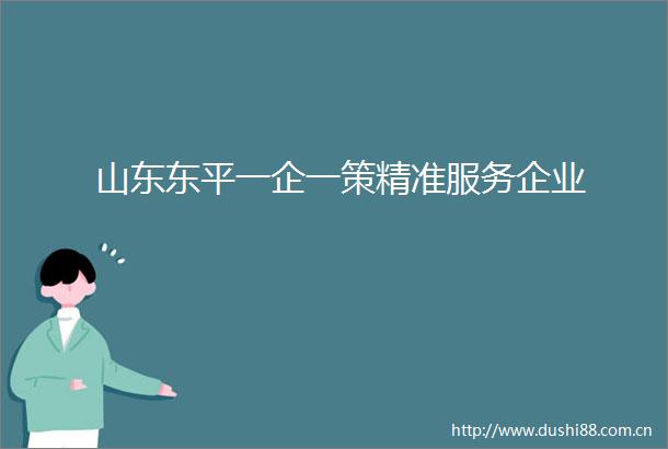 山东东平一企一策精准服务企业