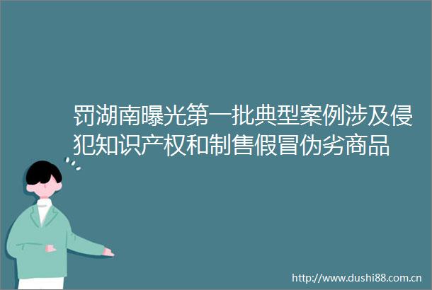 罚湖南第一批典型案例涉及侵犯知识产权和制售商品