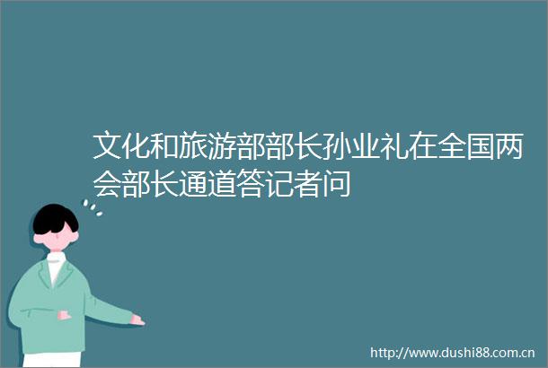 文化和旅游部部长孙业礼在全国两会部长通道答记者问