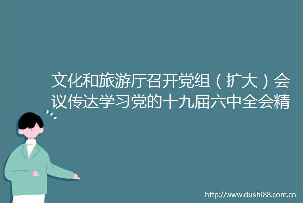 文化和旅游厅召开党组（扩大）会议传达学习党的十九届六中全会精神