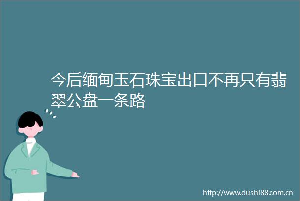 今后缅甸玉石珠宝出口不再只有翡翠公盘一条路