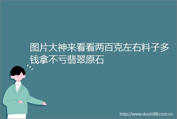 图片大神来看看两百克左右料子多钱拿不亏翡翠原石