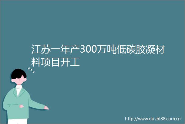 江苏一年产300万吨低碳胶凝材料项目开工