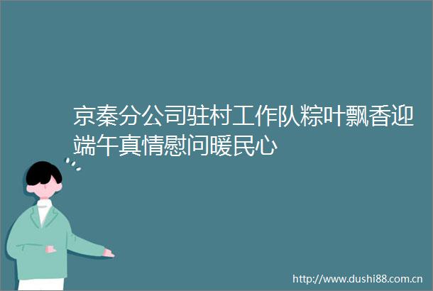 京秦分公司驻村工作队粽叶飘香迎端午真情慰问暖民心