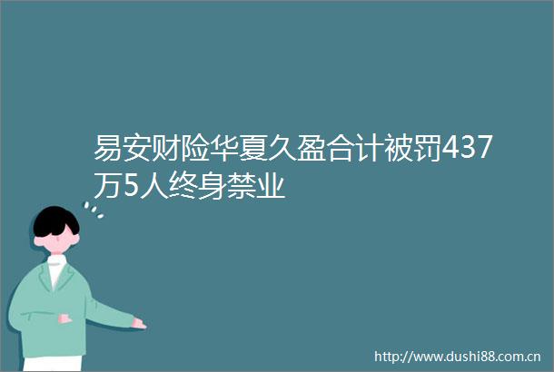 易安财险华夏久盈合计437万5人终身禁业