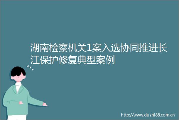 湖南检察机关1案入选协同推进长江保护修复典型案例