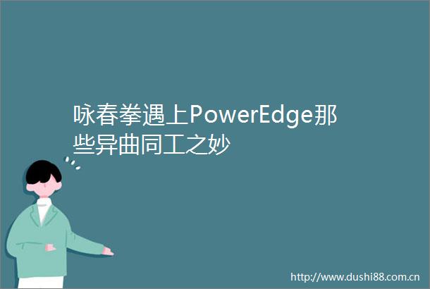 咏春拳遇上PowerEdge那些异曲同工之妙