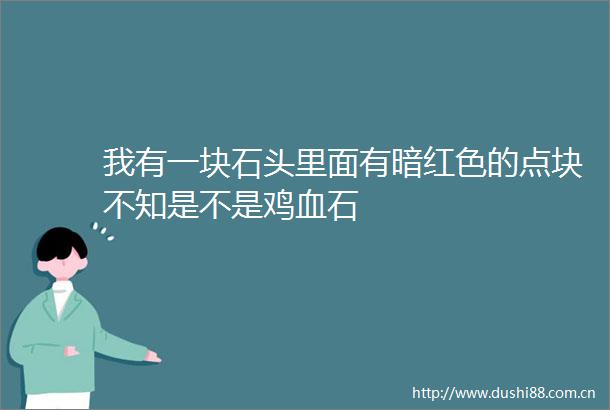 我有一块石头里面有暗红色的点块不知是不是鸡血石