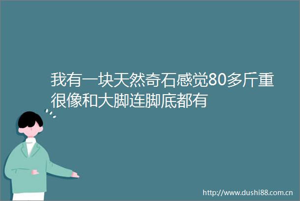 我有一块天然奇石感觉80多斤重很像和大脚连脚底都有