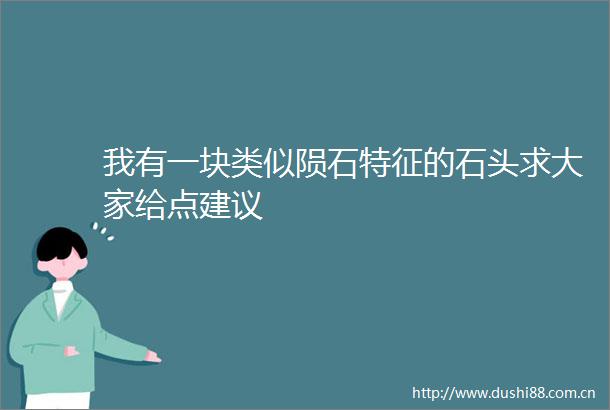 我有一块类似陨石特征的石头求大家给点建议