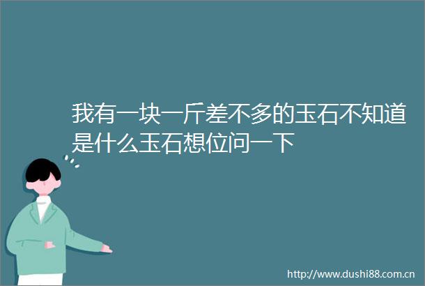 我有一块一斤差不多的玉石不知道是什么玉石想位问一下