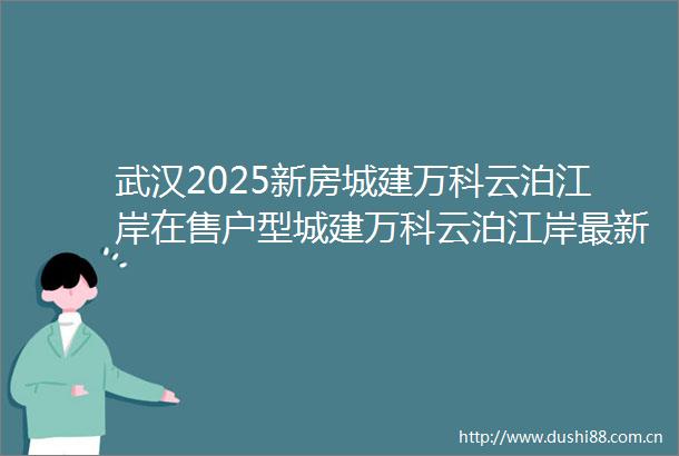 武汉2025新房城建万科云泊江岸在售户型城建万科云泊江岸最新价格配套售楼电话楼盘详情